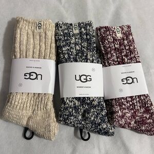UGG Men's Casual Socks - Cream, Navy, and Burgundy